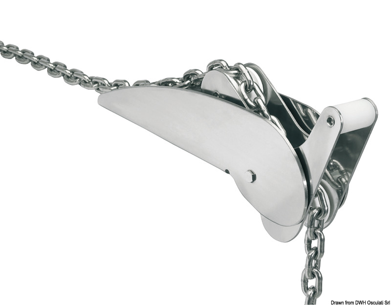 Polished SS heavy hinged roller 30 kg 595 mm