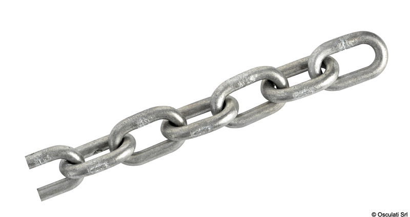 Hot-galvanized calibrated chain 70 10 mm x 75 m