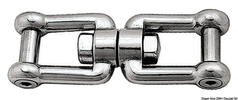 Shack/shack swivel w. flush pin AISI 316 13 mm