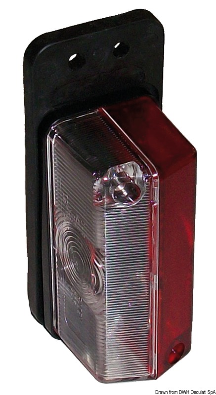 Clearance light rubber base white/red