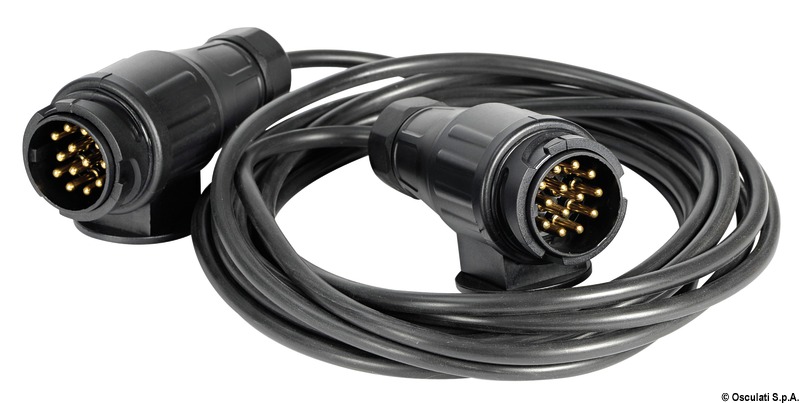 Extension cable for trailer 2 plugs/13 poles 5 m
