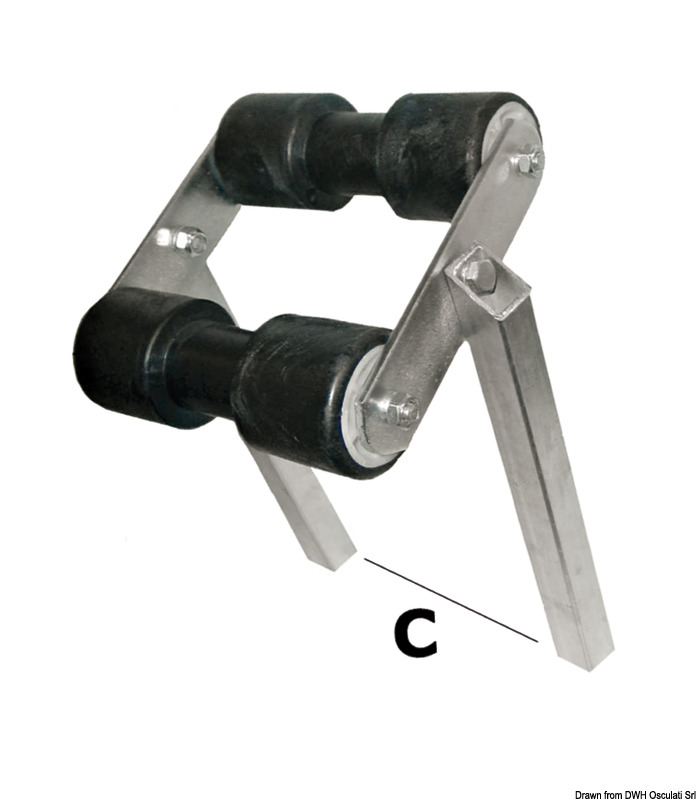 Central swinging roller pipe section 40 x 40 mm