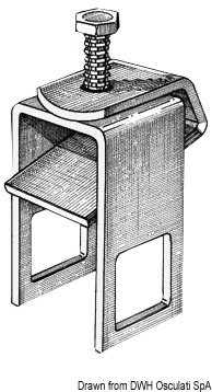 Mounting bracket for roller 30 x 50 mm