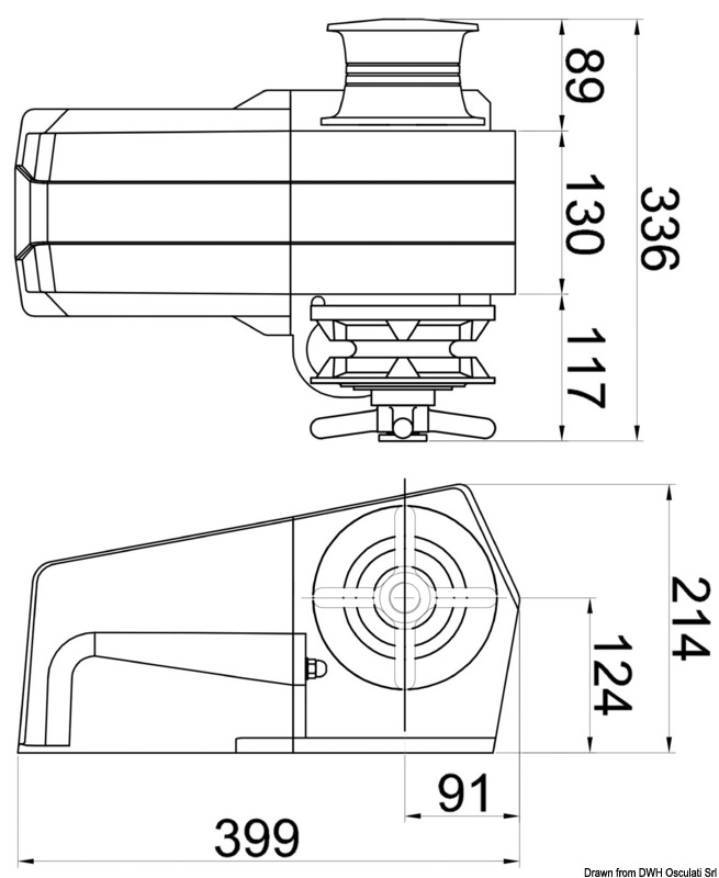 Italwinch Devon windlass 1500 W - 12 V gypsy 8 mm