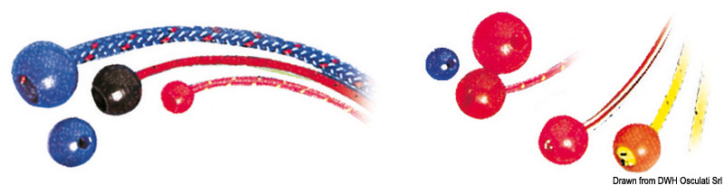 Nylon ball stopper for rope Ø 8 mm blue