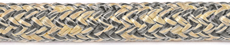 Kevlar and polyester double braid yellow-gray 12mm