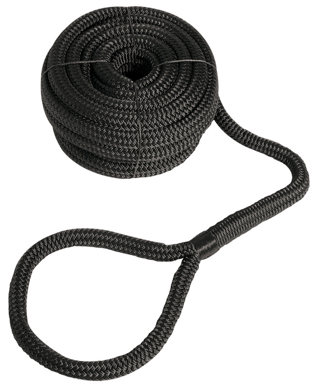Mooring line with eye black 24 mm x 15 m