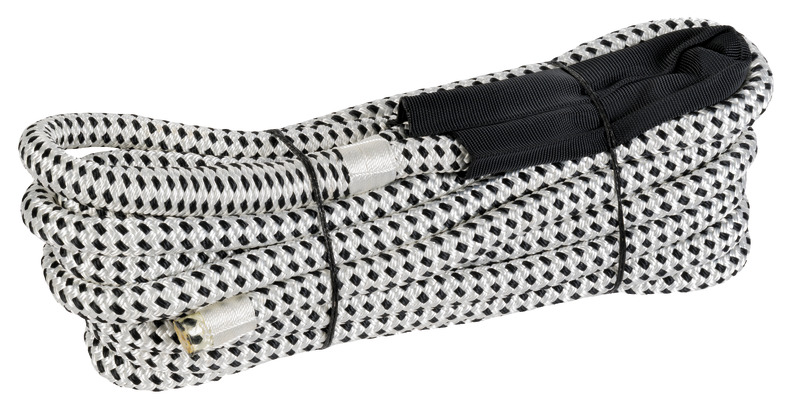 Spliced Dock Line black/white rope eye with black sleeve 16mm x 11m