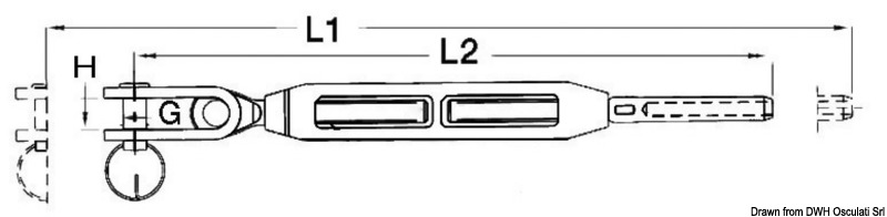 Turnbuckle press-fitting terminal 5/8" cable 10 mm