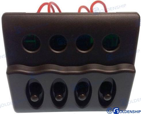 Switch panel 4 switches 98 x 98 mm