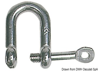 U-shackle AISI 316 with captive pin 10 mm