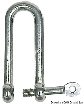 Long shackle with captive pin AISI 316 5 mm