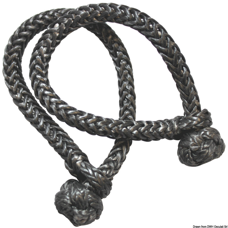 Soft shackle in black Dyneema - 4 mm