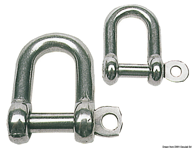 Shackle made of stainless steel AISI 316 6 mm