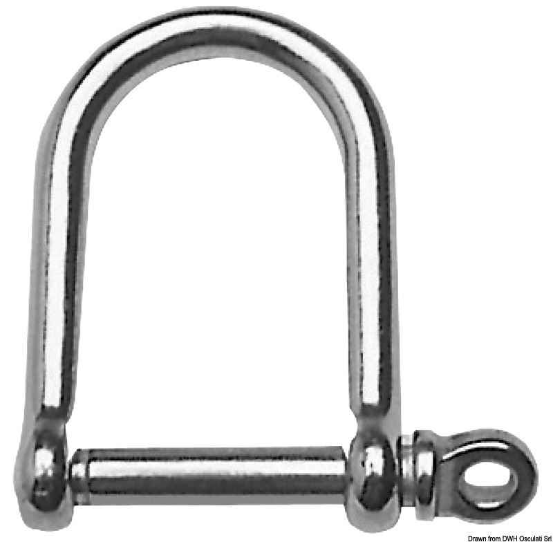 Wide jaw SS shackle 10 mm