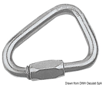 Delta SS snap-hook w. screw opening 4.5 mm