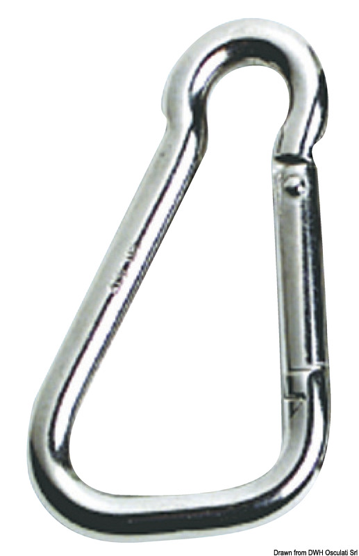 Carabiner hook AISI 316 large opening 10 mm