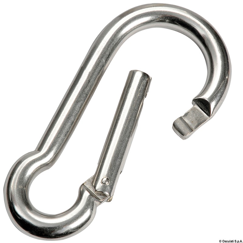 Carabiner hook with flush closure AISI 316 5 mm