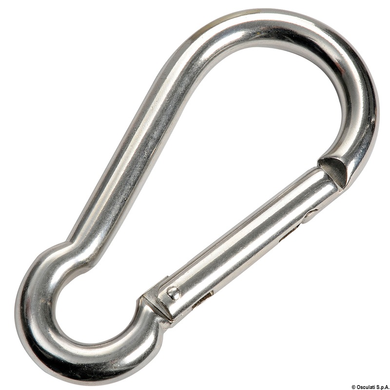 Carabiner hook with flush closure AISI 316 6 mm