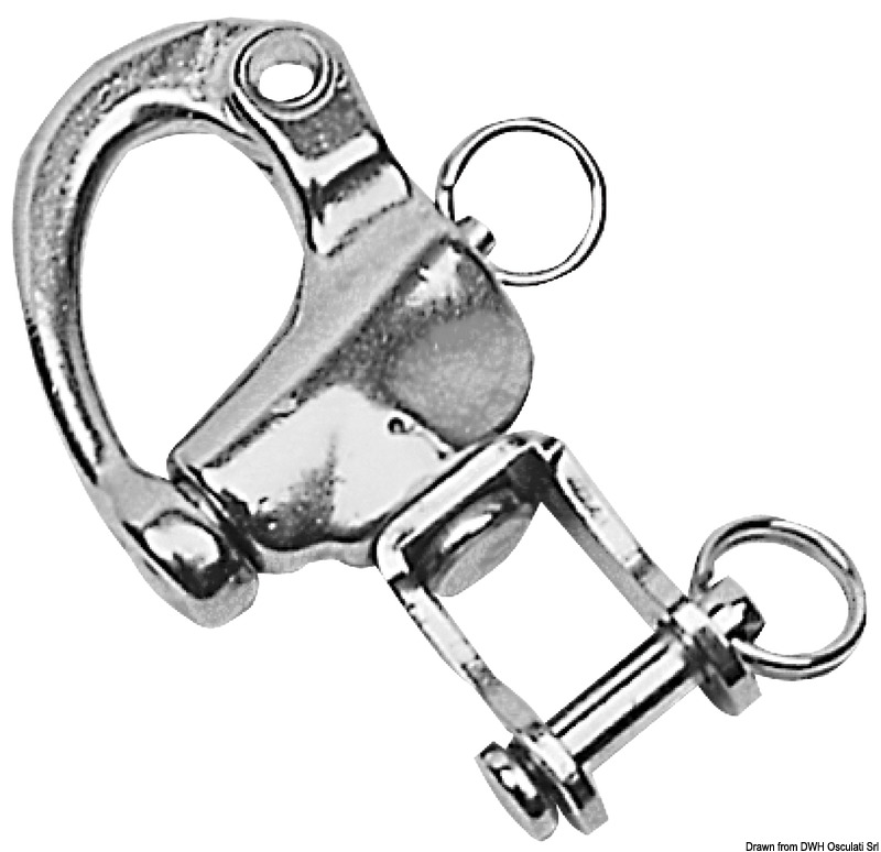 Snap-shackle w/swivel for spinnaker AUSI 316 128mm