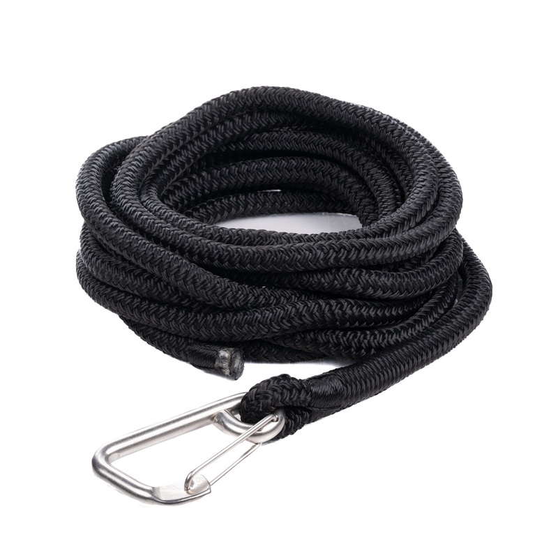 Qvarken Mooring Rope Dockline with hook 10mm 6m black