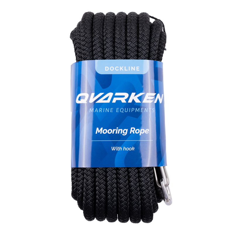 Qvarken Mooring Rope Dockline with hook 10mm 3m black