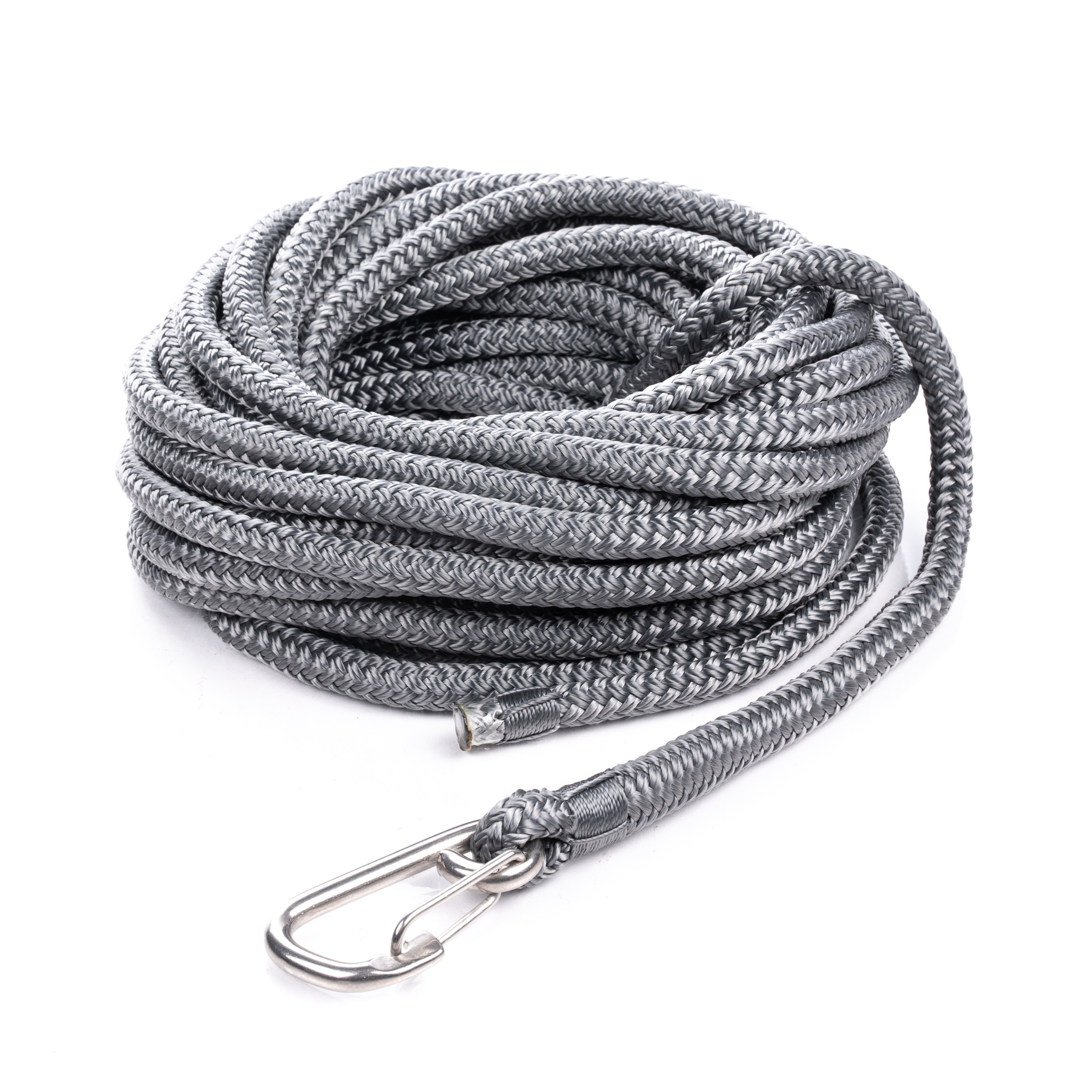 Qvarken Mooring Rope Dockline with hook 14mm 6m grey