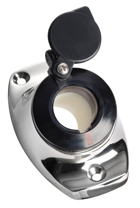 SS base angled recess fit f.pull-out poles black