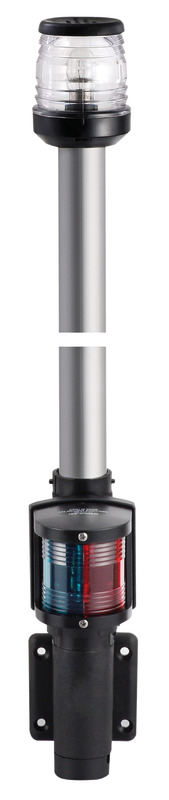 Wall mount. black pole 100 cm 360° red/green light