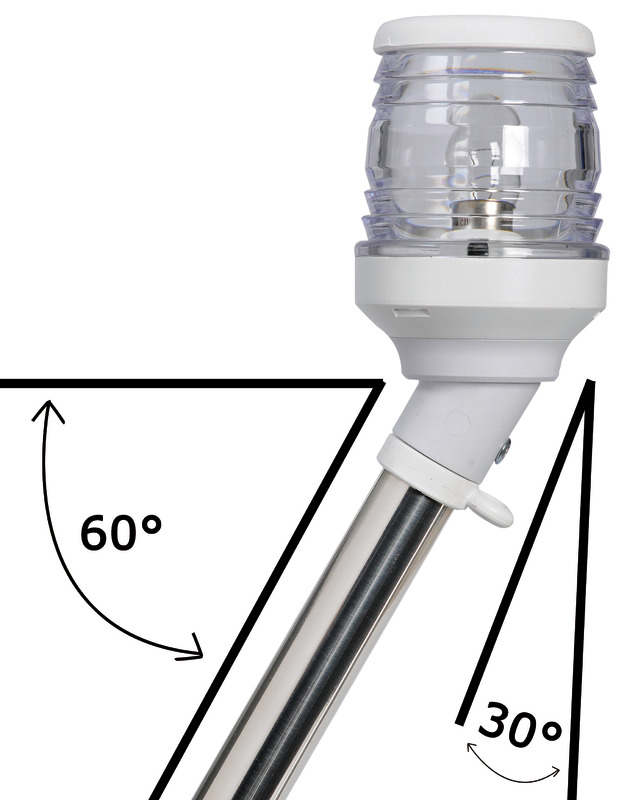 Pull-out white pole light 30° on axis 60 cm