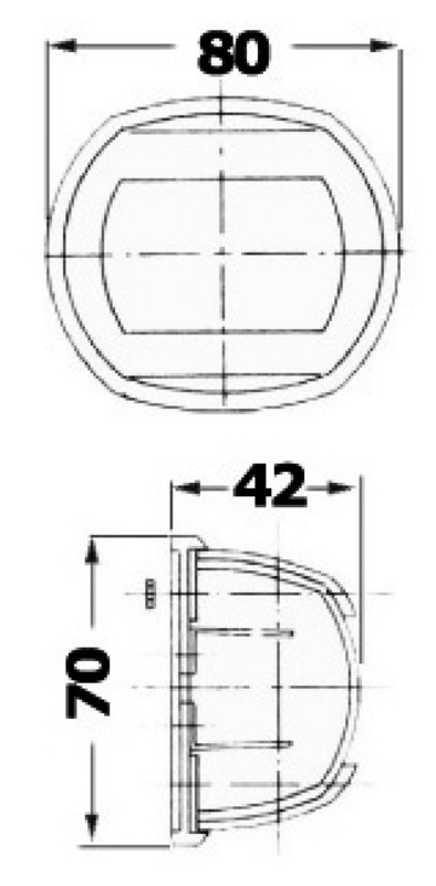 Sphera black/white stern navigation light