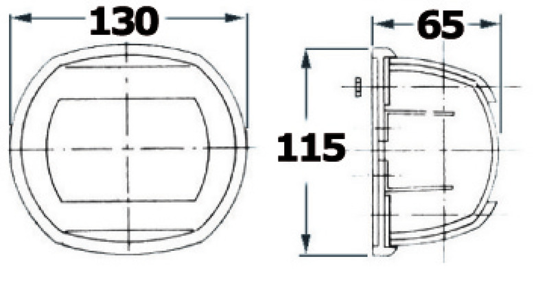 Maxi 20 black 12 V/white stern navigation light