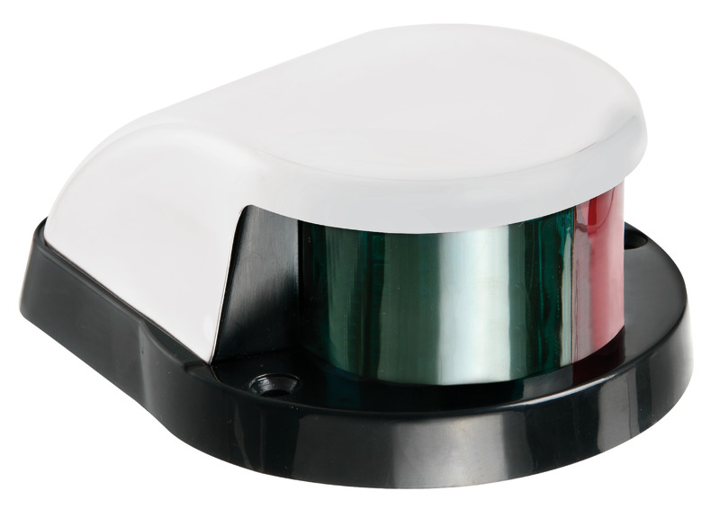 Bow navigation light red/green, white cover