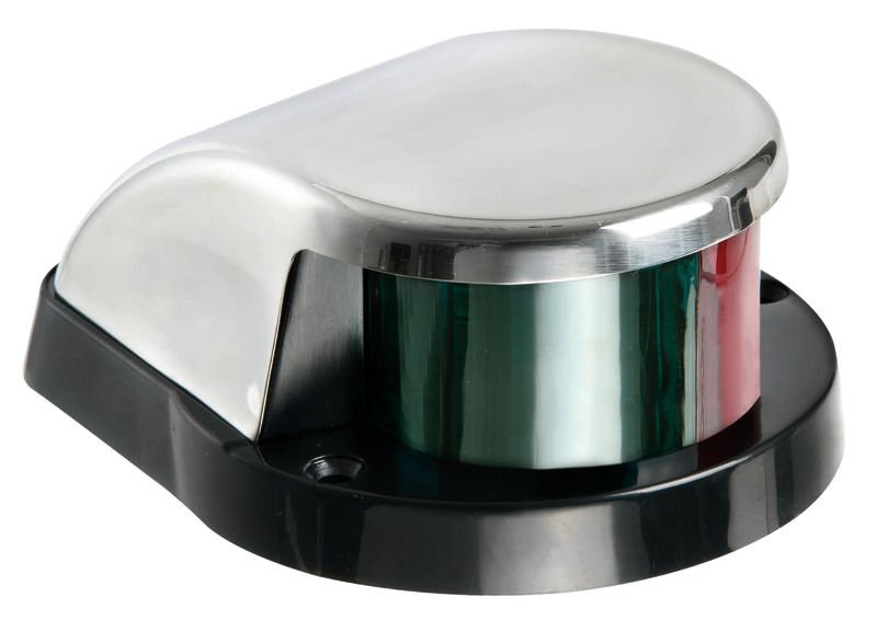 Bow navigation light red/green, SS cover