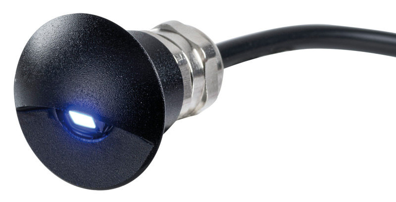 Blue LED courtesy light matt black anodized aluminium body