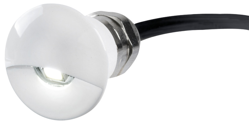 White LED courtesy light polished white painted aluminium