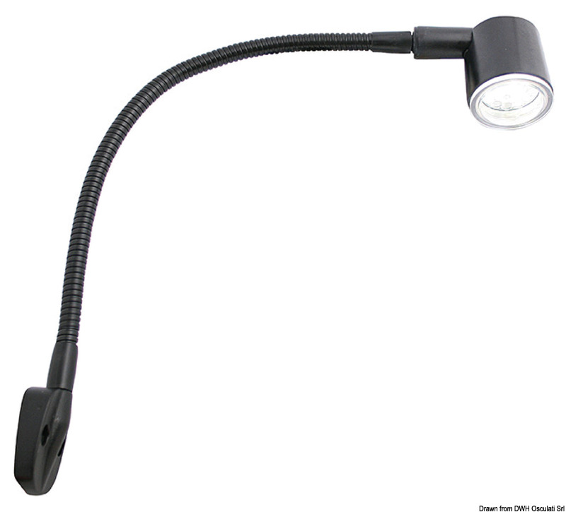 Flexible arm 6-LED light for bedside black finish
