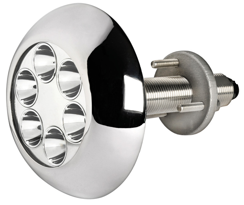 Underwater light w/6x3W blue LEDs with stud
