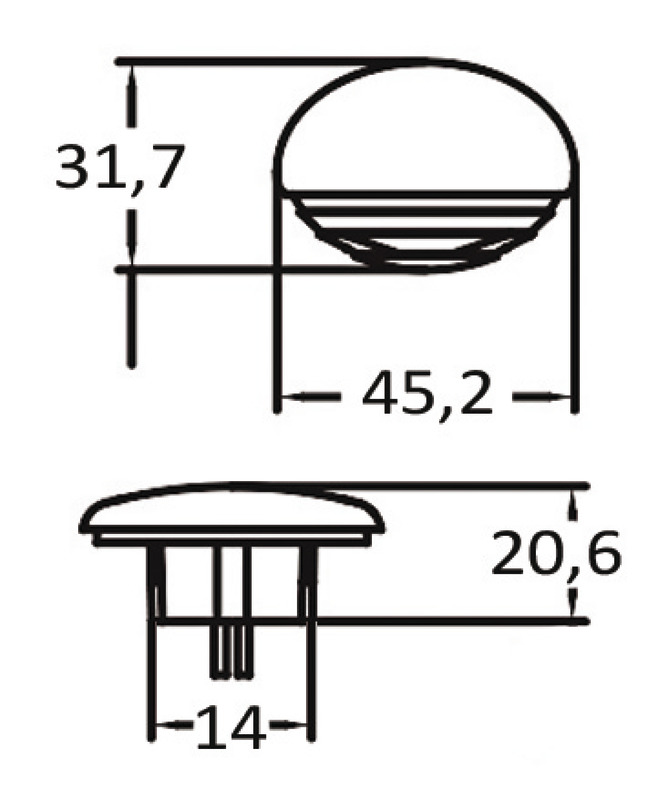 Recessed LED courtesy light white/white