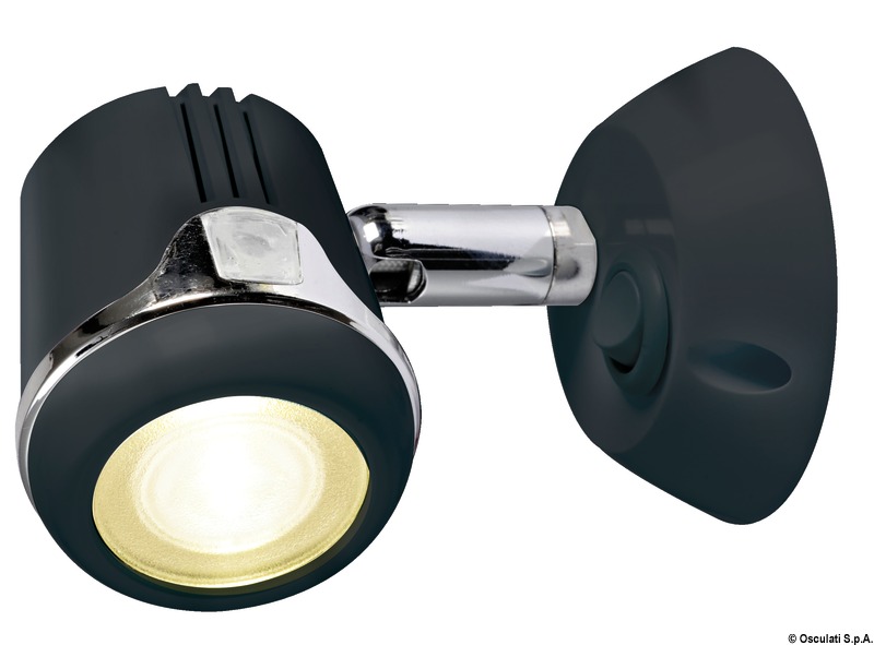 Articulated HI-POWER LED black spotlight 12/24 V