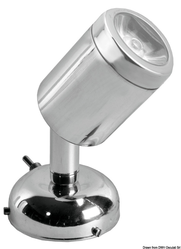 Articulated spotlight polished SS 1 x 3 W HD