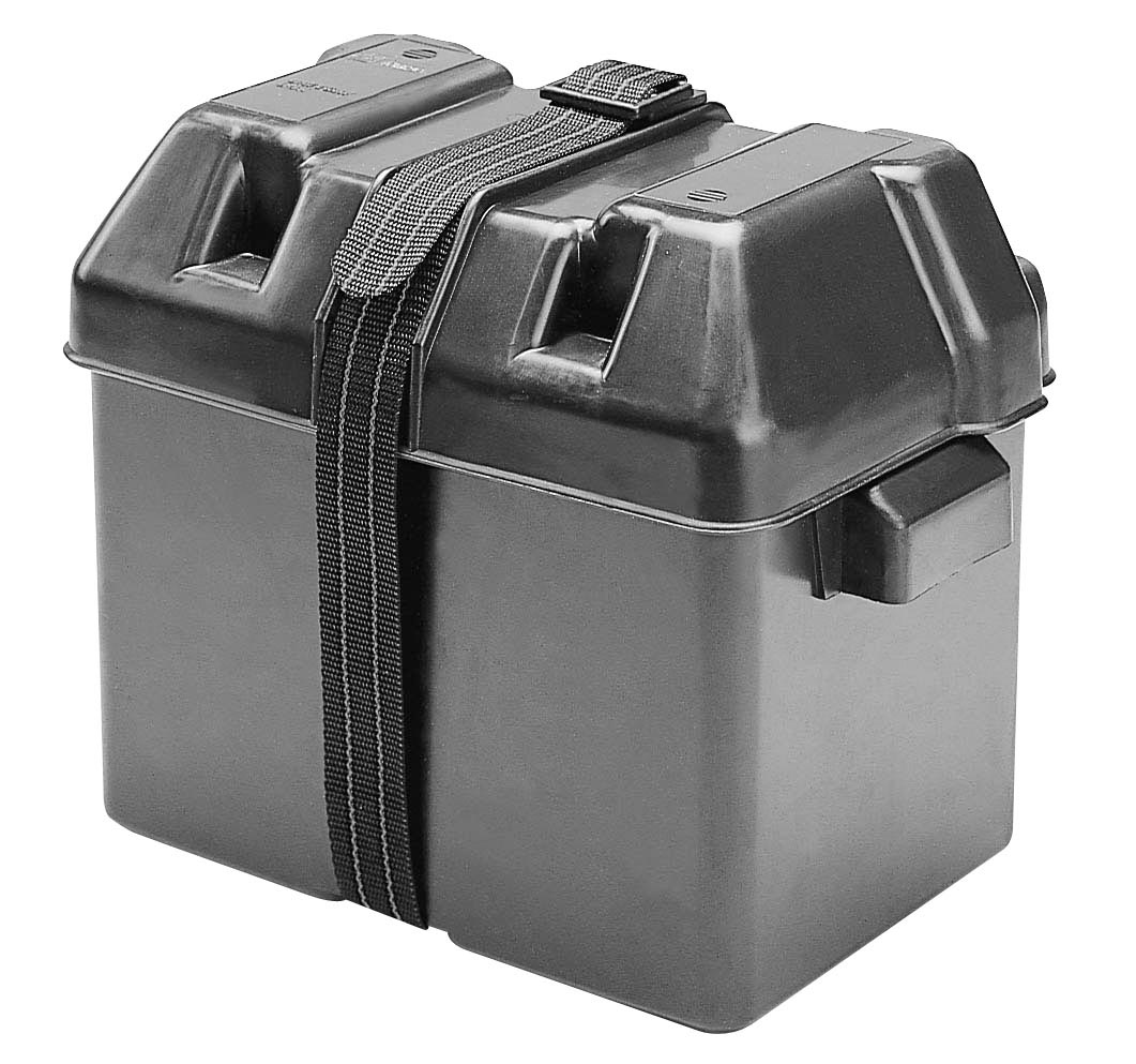 Battery box w/ fastening strap 28x19.5x20cm