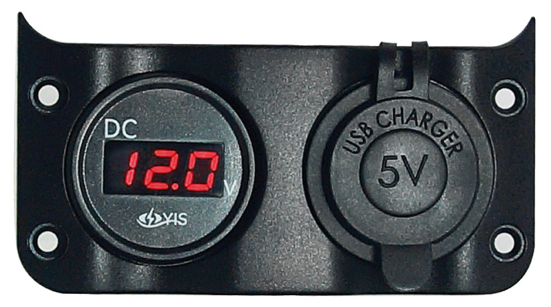 Voltmeter 3/30 V + dual USB socket