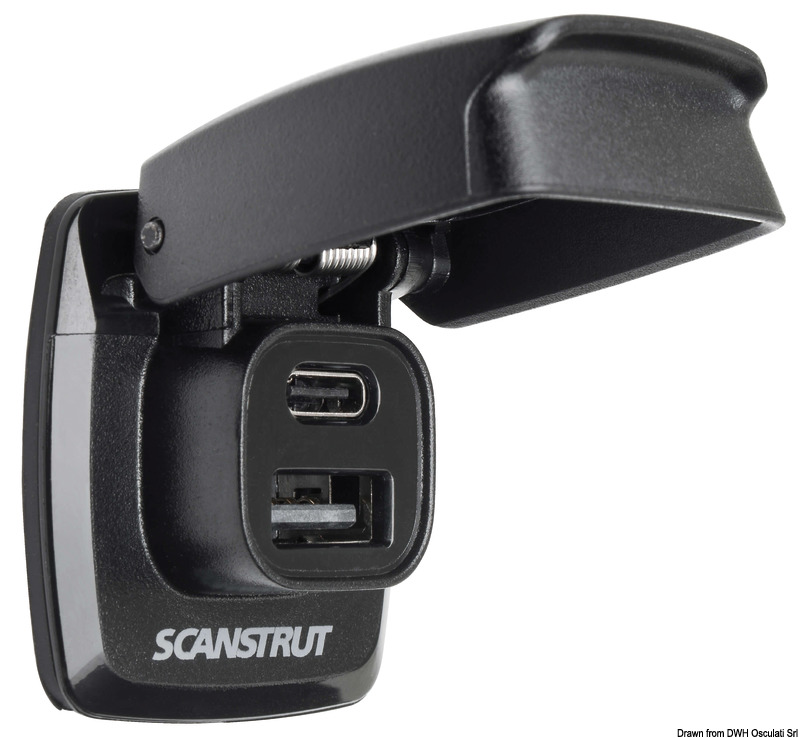 SCANSTRUT Flip Pro USB-A and USB-C watertight socket
