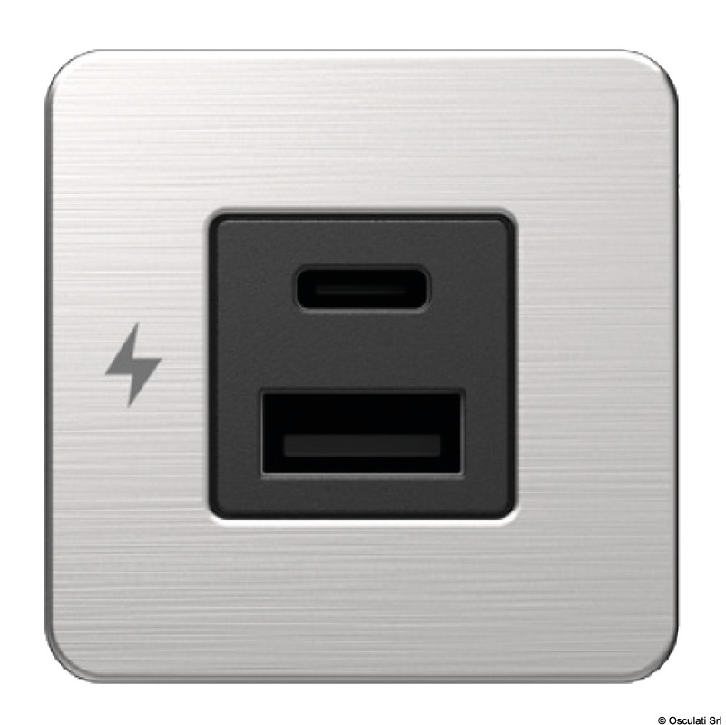SCANSTRUT Tile dual USB port A+C SS