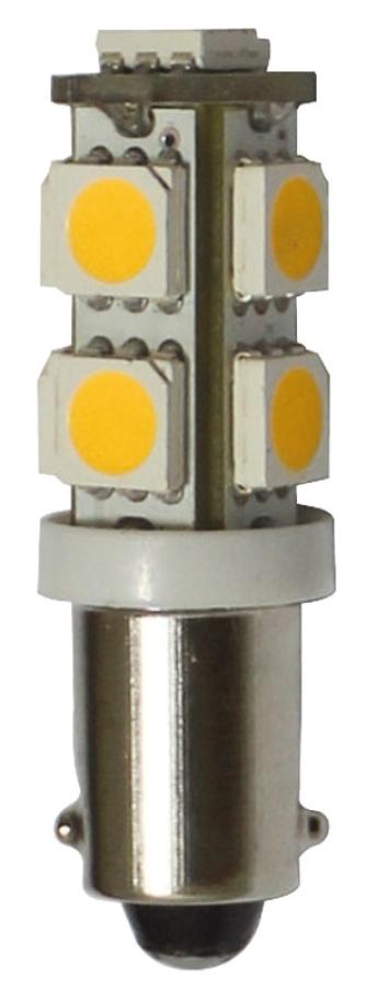 BA9S LED Bulb, 1W, 12V, 100 lumens, K3000, D12mm, L34mm