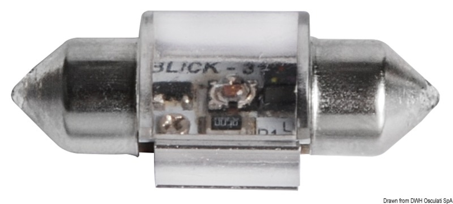 Красная светодиодная лампочка 12V 0.8W
