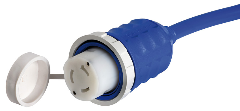 Pre-mounted cap + cable blue 15 m 50 A