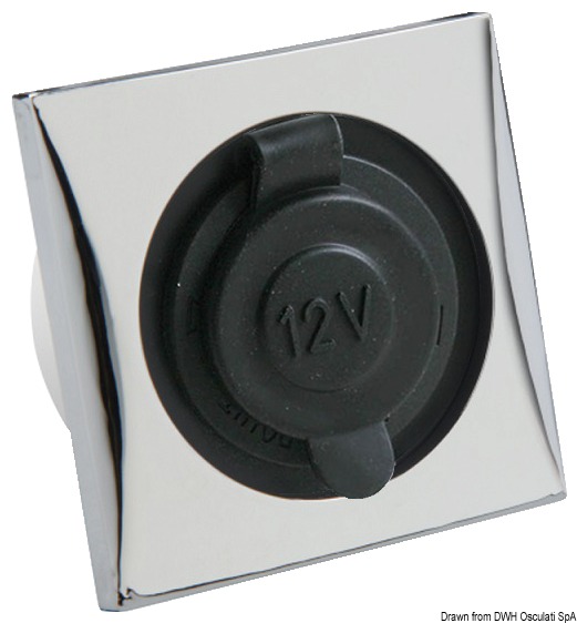 Watertight lighter power socket, chromed