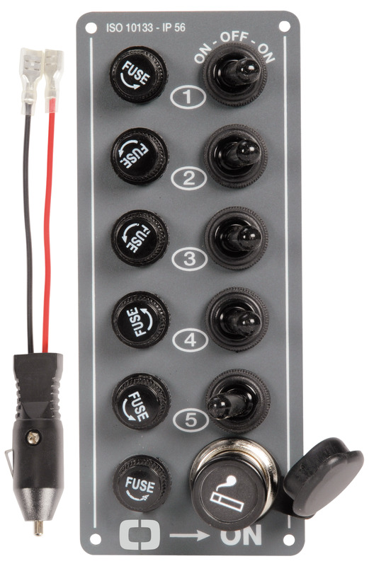 Electric control panel 5 switches + lighter plug